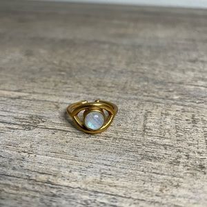 Karma & Luck Free Spirit - Gold Evil Eye Moonstone Ring